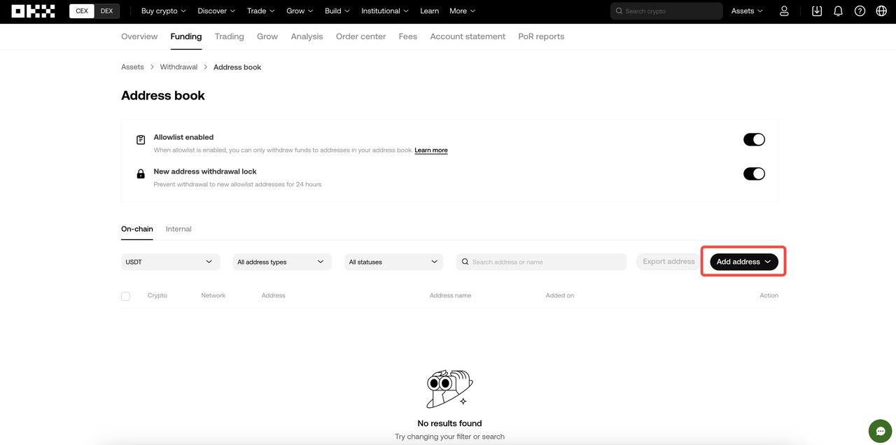 Adress book - Add address