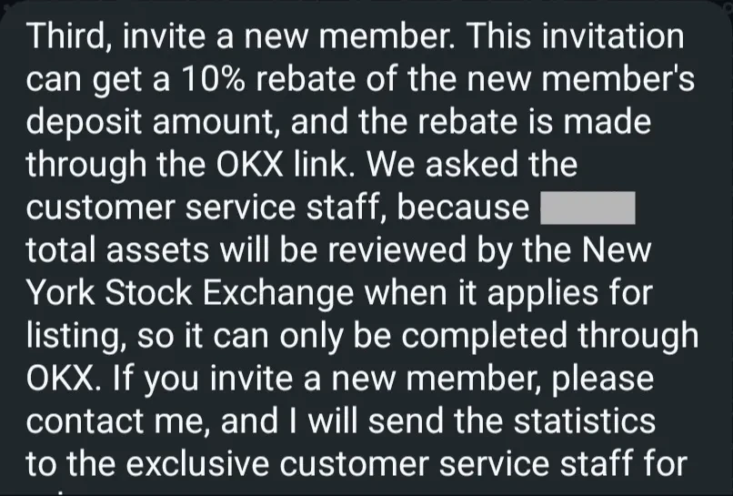 OKX partner scam example 3